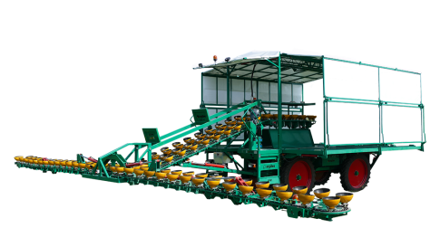 Self-propelled harvesting trailer with direct packaging